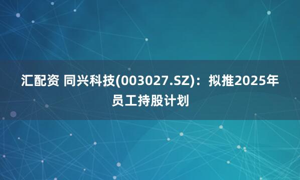 汇配资 同兴科技(003027.SZ)：拟推2025年员工持股计划