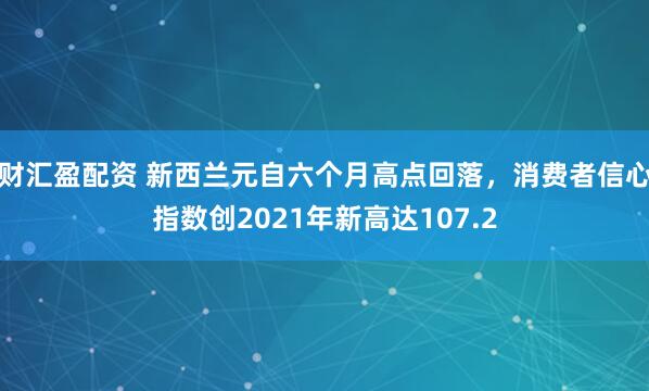 财汇盈配资 新西兰元自六个月高点回落，消费者信心指数创2021年新高达107.2